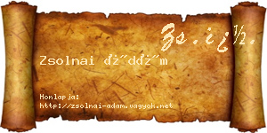 Zsolnai Ádám névjegykártya